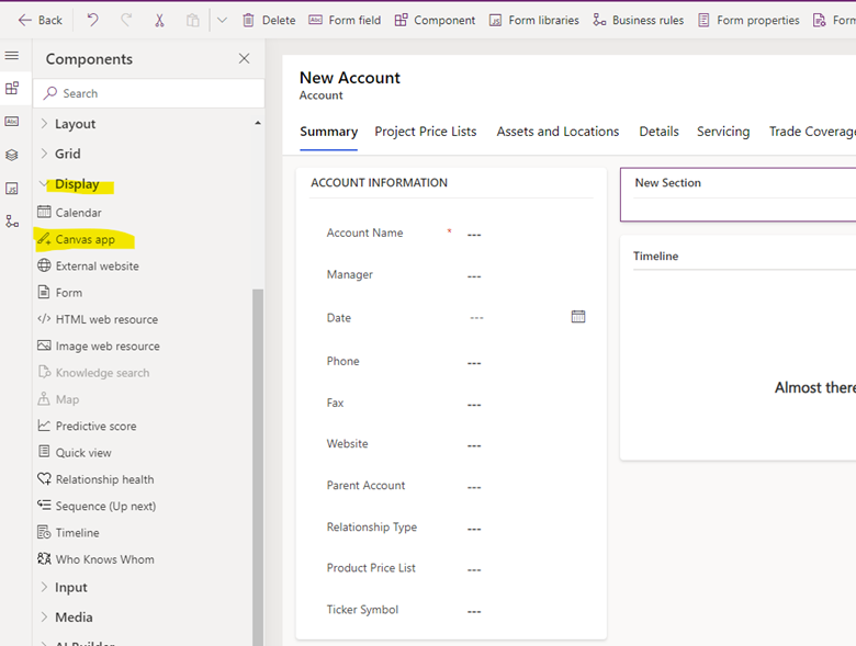 How To Embed A Canvas App On A Model Driven Dynamics Form1