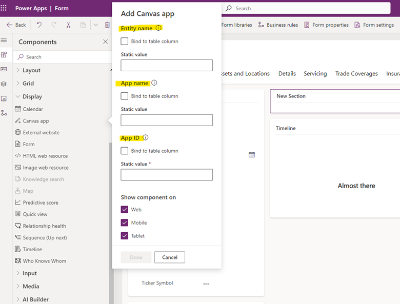 How To Embed A Canvas App On A Model Driven Dynamics Form2